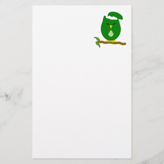 Papeterie Conception de hibou de nuit vert (Devant)