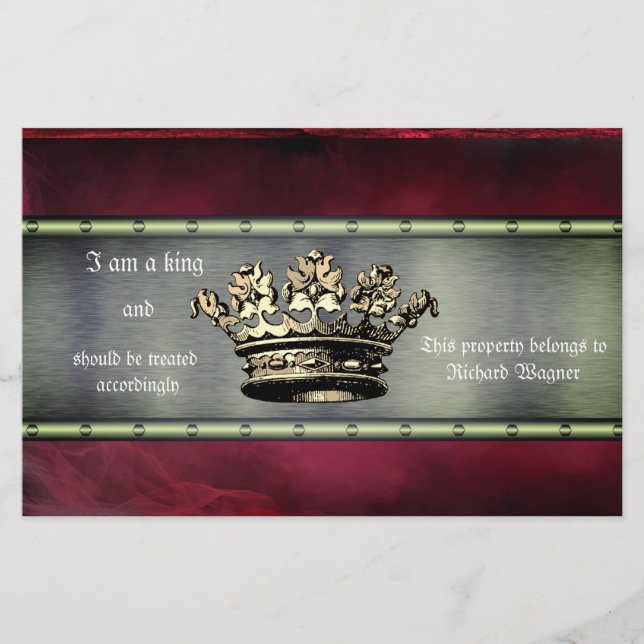 Papeterie Conception de la Couronne royale pour le contrôle  (Devant)