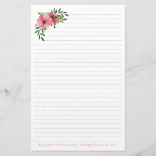 Papeterie Conception florale d'aquarelle rose