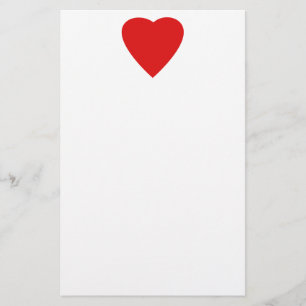 Papeterie Conception rouge et blanche de coeur d'amour