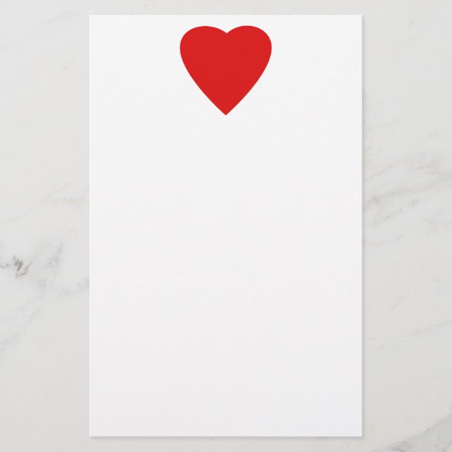 Papeterie Conception rouge et blanche de coeur d'amour (Devant)
