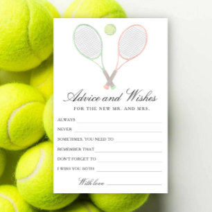 Papeterie Conseils et vœux de douche de mariage de tennis