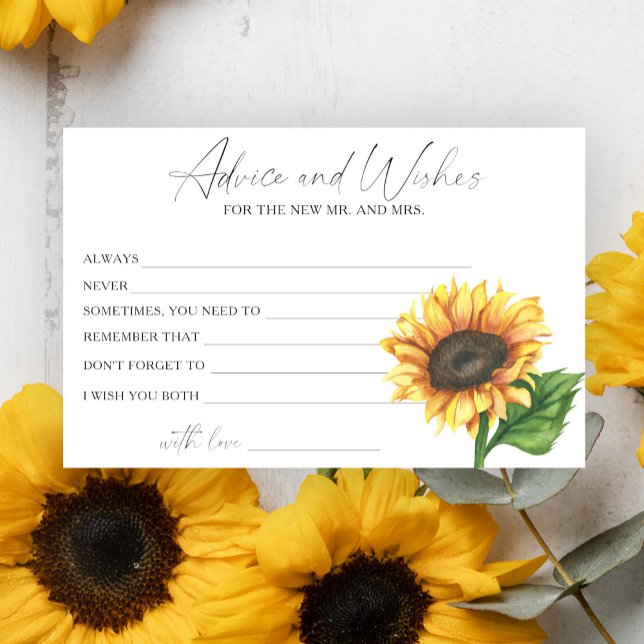 Papeterie Conseils et vœux de mariage de tournesol (Créateur téléchargé)