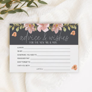 Papeterie Conseils Floraux Rose Poussiéreux Vœux de Mariage