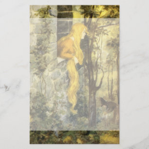 Papeterie Conte de fées vintage, Rapunzel avec de longs