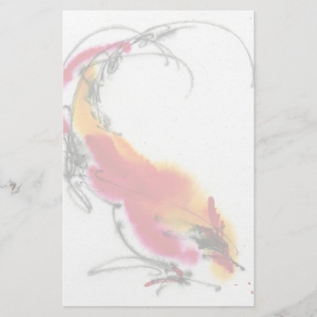 Papeterie Coq peu commun. Calligraphie et watercolor. (Devant)