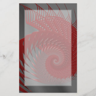 Papeterie Coquille mécanique. Art numérique rouge et gris.