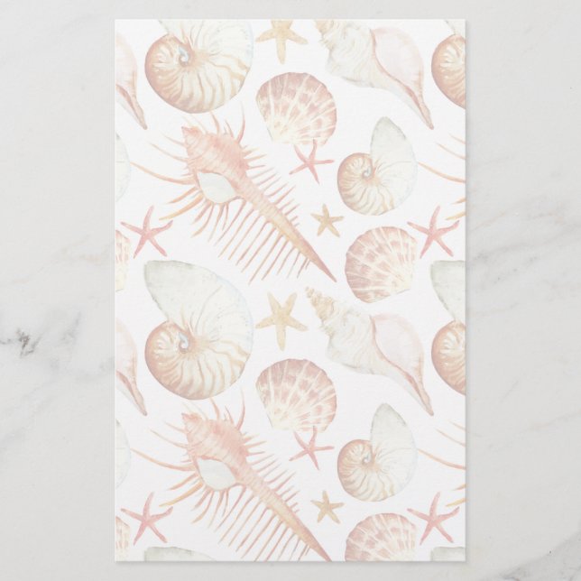 Papeterie Corail Avec Coques Et Crabes Motif (Devant)