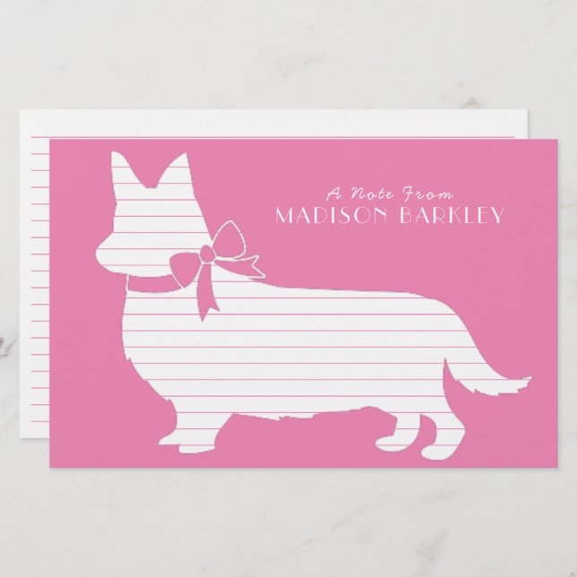 Papeterie Corgi Puppy Chien Pembroke Welsh Stationery (Devant / Derrière)