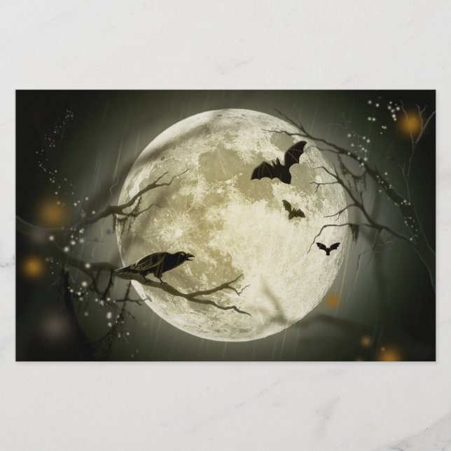 Papeterie Corneilles Éffrayantes de la Lune d'Halloween (Devant)