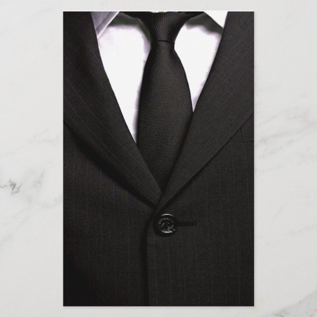 Papeterie Costume classique et Cravate noire (Devant)