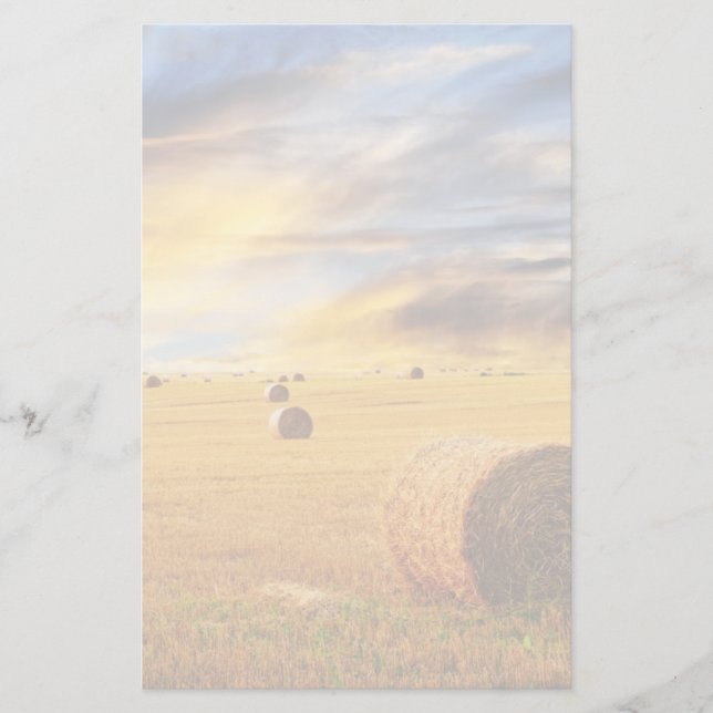 Papeterie Coucher de soleil d'or sur le terrain agricole (Devant)