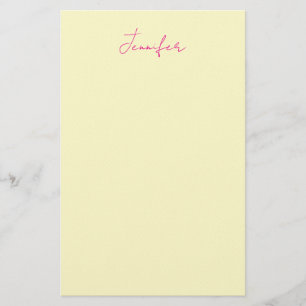 Papeterie Couleur crème élégant moderne minimaliste nom simp