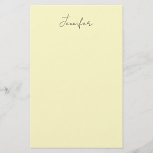 Papeterie Couleur crème élégant moderne minimaliste nom simp