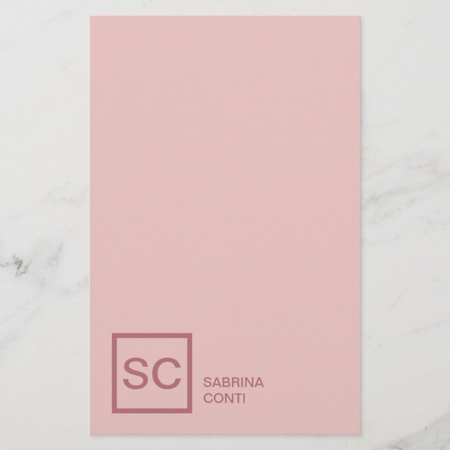 Papeterie Couleur or rose monogramme de nom professionnel gi (Devant)