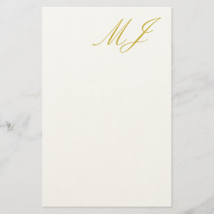 Papeterie Couleur Or Tendance Monogramme Minimaliste Moderne