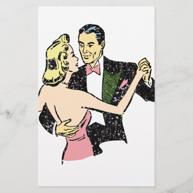 Papeterie couple de danses vintages (Devant)