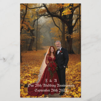 Papeterie Couple photo de mariage 20e anniversaire Automne
