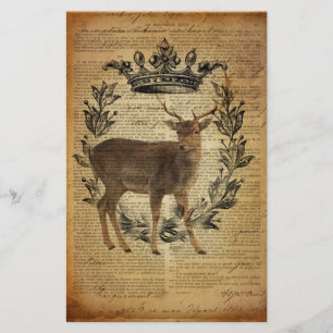 Papeterie Couronne rustique outdoorsman blanc buck cerf