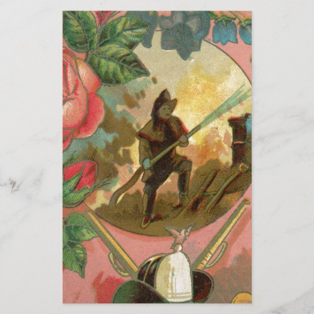 Papeterie Couverture vintage des pompiers des années 1880 (Devant)