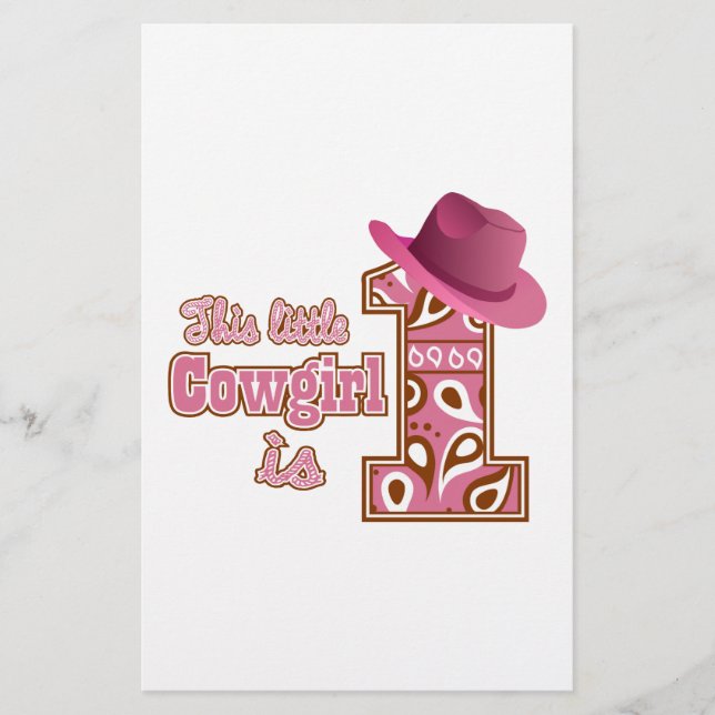 Papeterie Cowgirl 1er anniversaire (Devant)