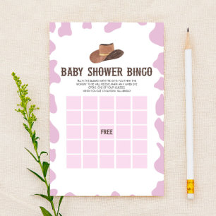 Papeterie Cowgirl Rodeo Western Bingo Baby shower jeu