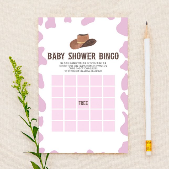 Papeterie Cowgirl Rodeo Western Bingo Baby shower jeu (Créateur téléchargé)