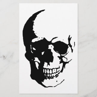 Papeterie Crâne - Fantaisie artistique métal noir et blanc