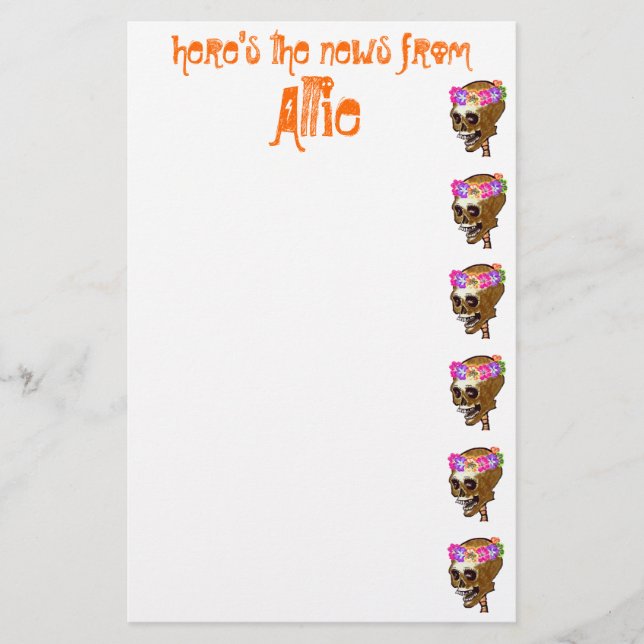 Papeterie Crâne frais personnalisé (Devant)