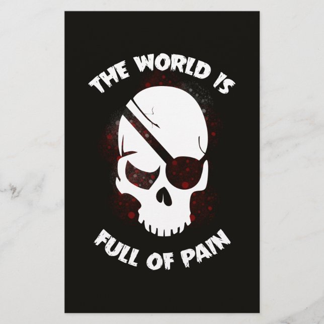 Papeterie Crâne Halloween noir foncé (Devant)