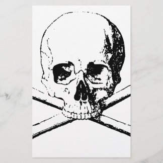 Papeterie Crâne noir et blanc et les os