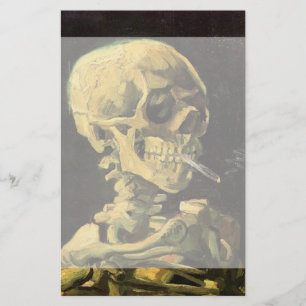 Papeterie Crâne Van Gogh avec Cigarette brûlante, Art Vint