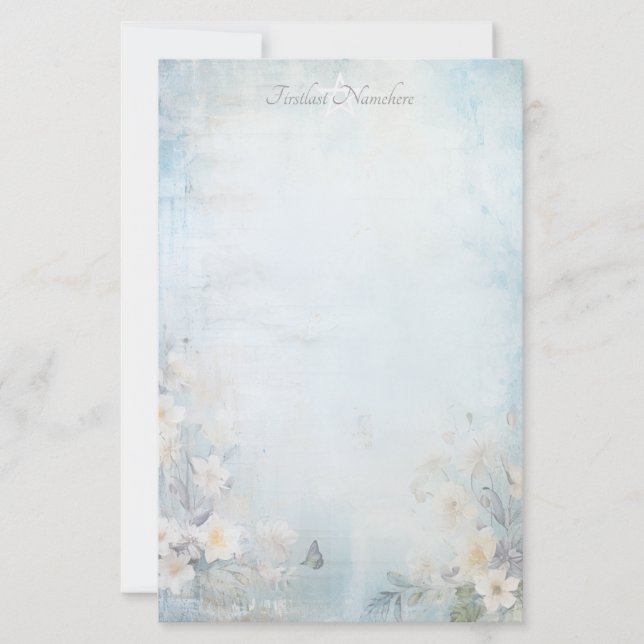 Papeterie Créez vos propres fleurs de papillon shabby chic b (Devant)