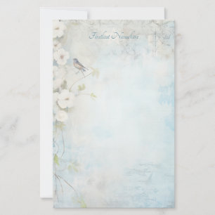 Papeterie Créez Vos Propres Fleurs de Prunier Oiseau Shabby 