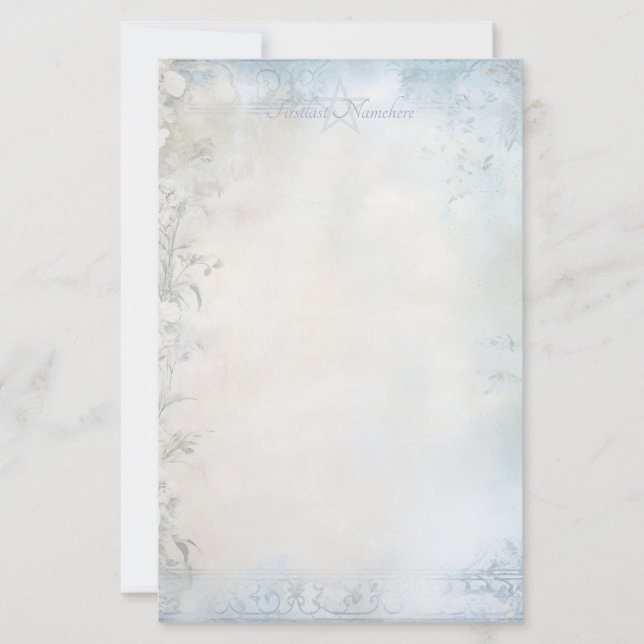 Papeterie Créez vos propres oeillets blancs shabby chic (Devant)