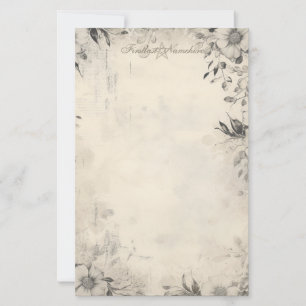 Papeterie Créez Votre Propre Élégant Floral Gris Gothique