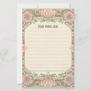 Papeterie Créez votre propre papier à lettres Art déco flora