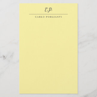 Papeterie Crème Moderne Calligraphie Monogrammée Nom Simple