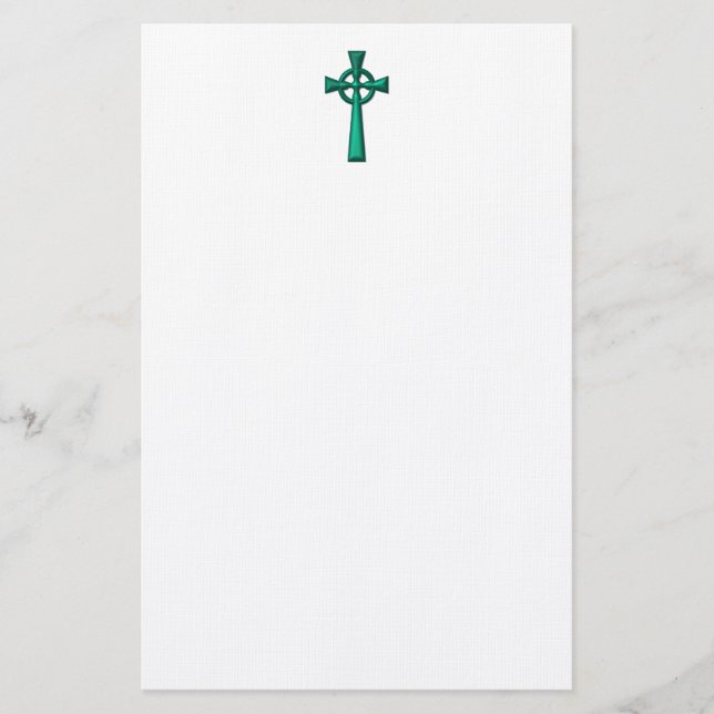 Papeterie Croix céleste métallique verte (Devant)
