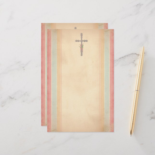 Papeterie Croix de Pâques (Devant/Arrière en situation)