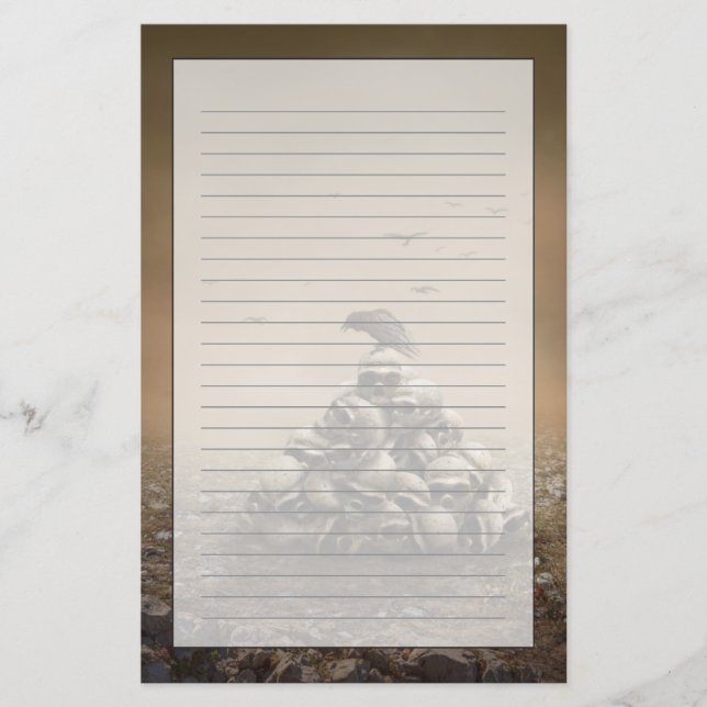 Papeterie Crow Assis Sur Un Pile De Galettes (Devant)