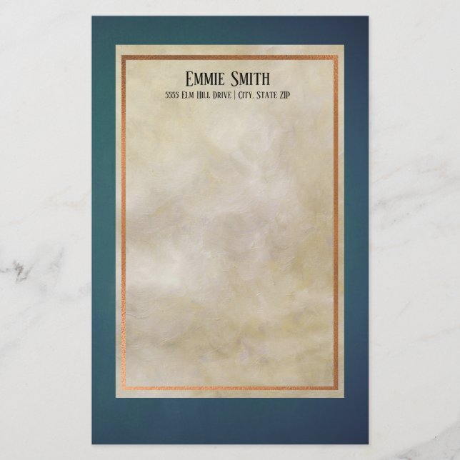 Papeterie Cuivre personnalisé et papier à lettres sans ligne (Devant)