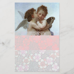 Papeterie Cupidon et Psyché enfants, rose blanc
