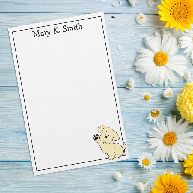 Papeterie Custom Yellow Lab Puppy Cute Dog Art Stationery (Créateur téléchargé)