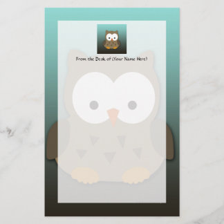 Papeterie Cute Baby Owl Personnalisé