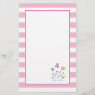 Papeterie Cute Bunnies avec marguerites de printemps et papi