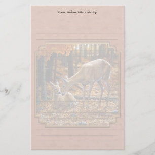 Papeterie Cute Deer Doe & Fawn Automne Rouge
