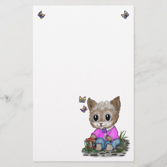 Papeterie Cute Kitty Chat et Papillon (Devant)