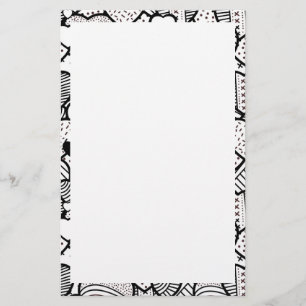 Papeterie Cute noir blanc coeurs motif