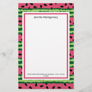 Papeterie Cute pastèque Motif rose et vert